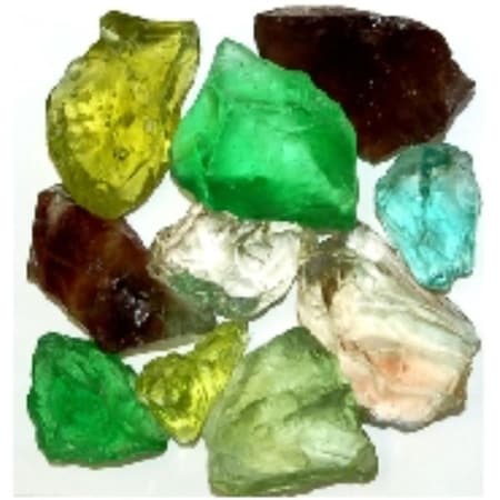 American Specialty Glass Recycled Chunky Glass, Jewel Mix - Medium - 0.5-1 in. - 1 lbs LJEWELMM-1